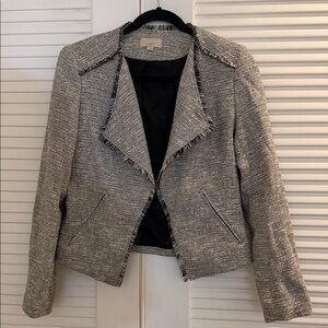 LOFT Black and White Textured Blazer
